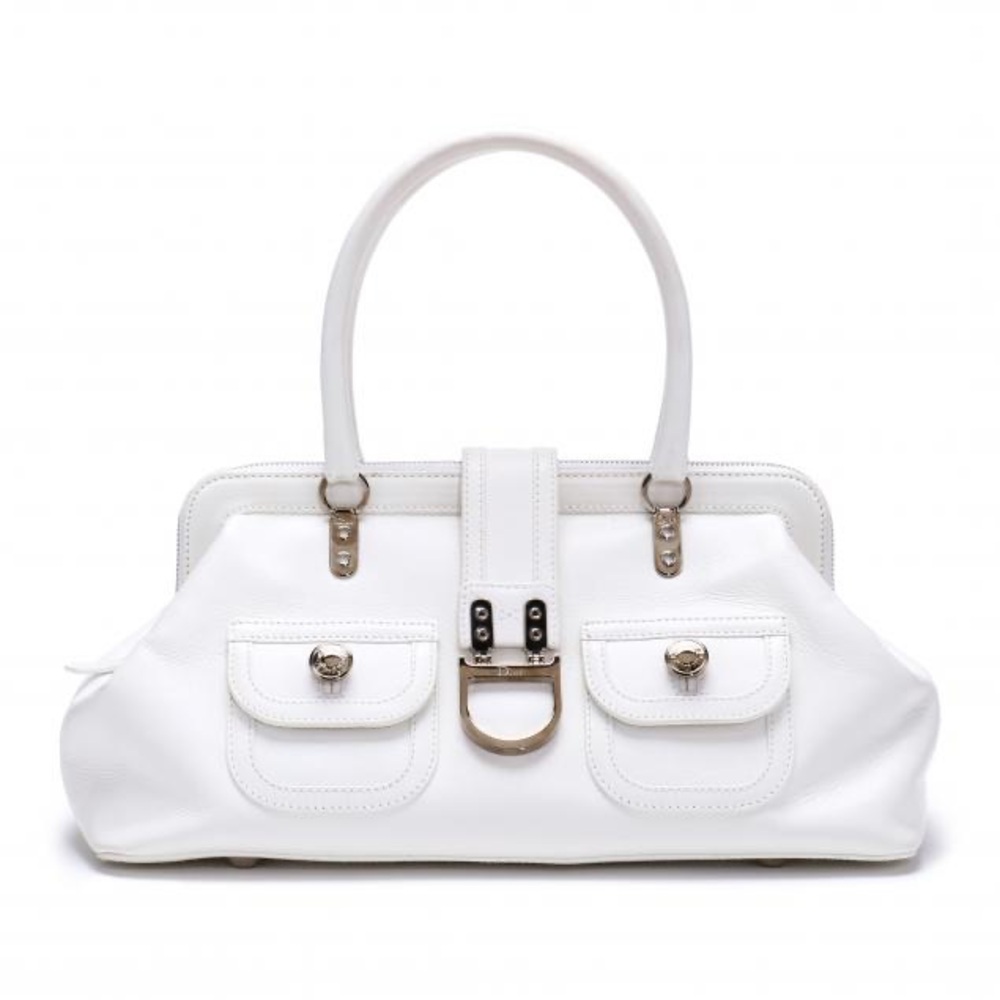 Christian Dior Leather White Flight Shoulder Bag